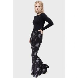 Killstar Azurement flare leggings with celestial print design XS